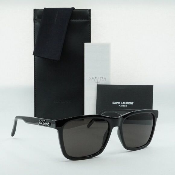 💯 NEW SAINT LAURENT SL318 001 BLACK GREY SUNGLASSES - Picture 12 of 12